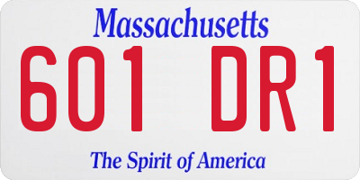 MA license plate 601DR1
