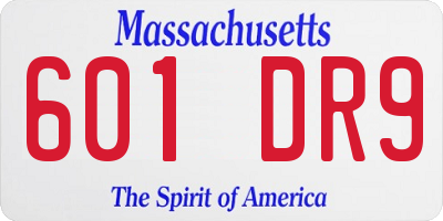 MA license plate 601DR9