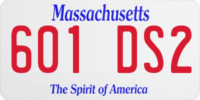 MA license plate 601DS2