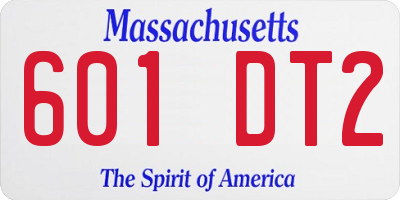 MA license plate 601DT2