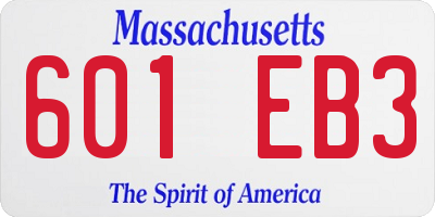 MA license plate 601EB3
