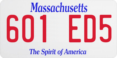 MA license plate 601ED5