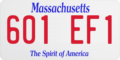 MA license plate 601EF1