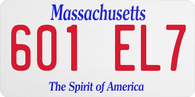 MA license plate 601EL7