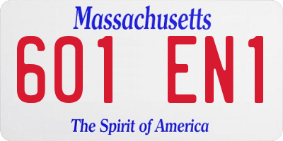 MA license plate 601EN1