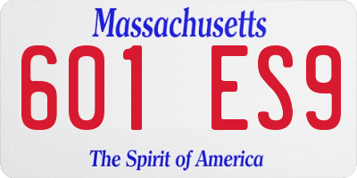 MA license plate 601ES9