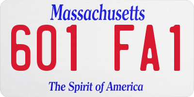 MA license plate 601FA1