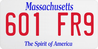 MA license plate 601FR9
