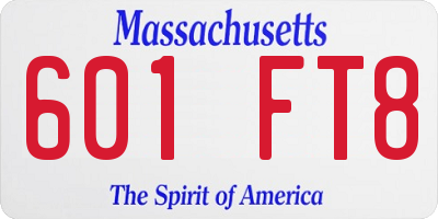 MA license plate 601FT8