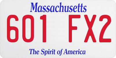 MA license plate 601FX2