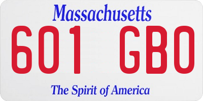 MA license plate 601GB0