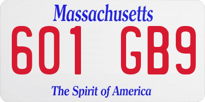 MA license plate 601GB9