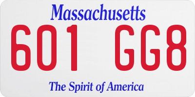 MA license plate 601GG8