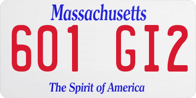 MA license plate 601GI2