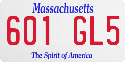 MA license plate 601GL5