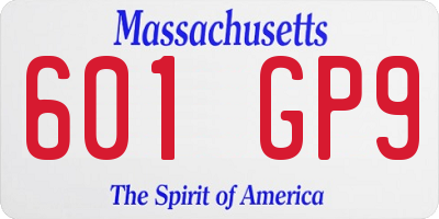 MA license plate 601GP9