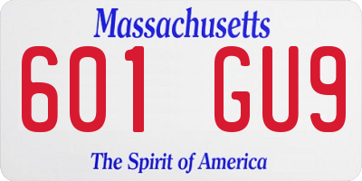MA license plate 601GU9