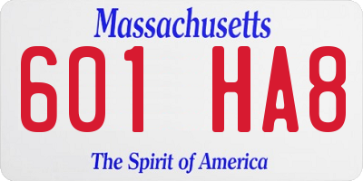 MA license plate 601HA8