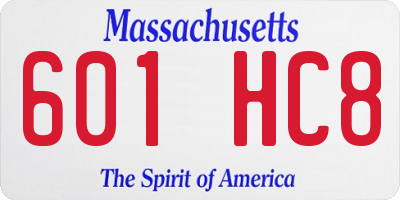MA license plate 601HC8