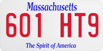 MA license plate 601HT9