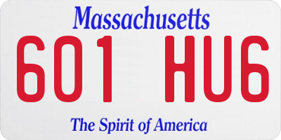 MA license plate 601HU6