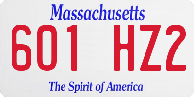 MA license plate 601HZ2