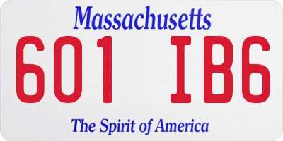 MA license plate 601IB6