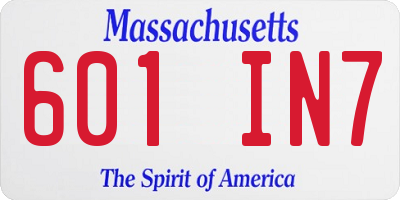 MA license plate 601IN7
