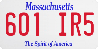 MA license plate 601IR5