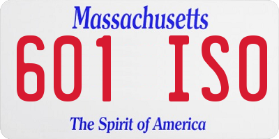 MA license plate 601IS0