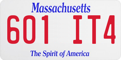 MA license plate 601IT4