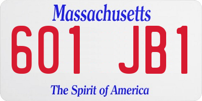MA license plate 601JB1