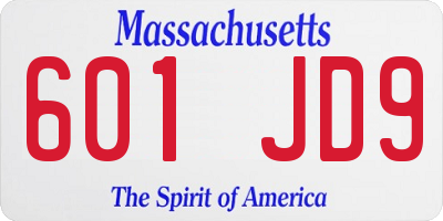 MA license plate 601JD9