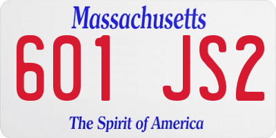 MA license plate 601JS2