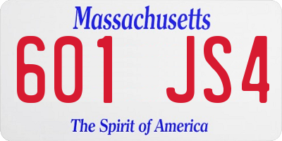 MA license plate 601JS4