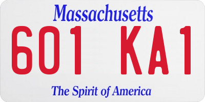 MA license plate 601KA1