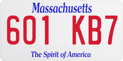 MA license plate 601KB7