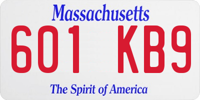 MA license plate 601KB9