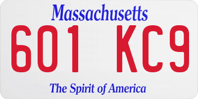 MA license plate 601KC9