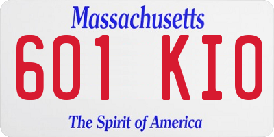MA license plate 601KI0