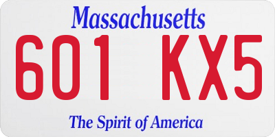 MA license plate 601KX5