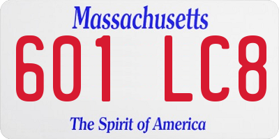 MA license plate 601LC8