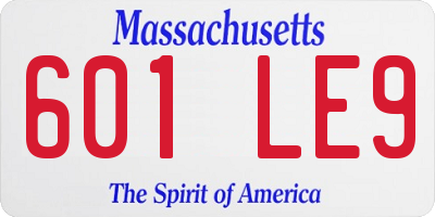 MA license plate 601LE9