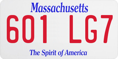 MA license plate 601LG7