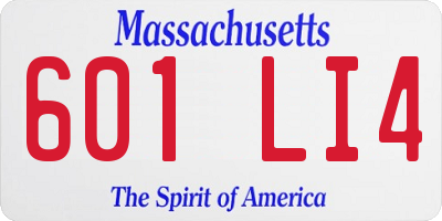 MA license plate 601LI4
