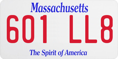 MA license plate 601LL8