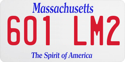MA license plate 601LM2