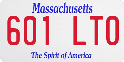 MA license plate 601LT0