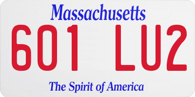 MA license plate 601LU2