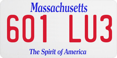 MA license plate 601LU3